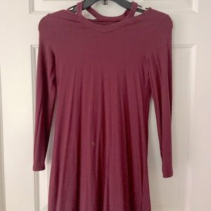 Maroon Long Sleeve Dress